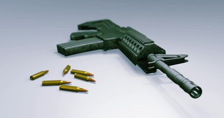 isolated assault rifle 3d render