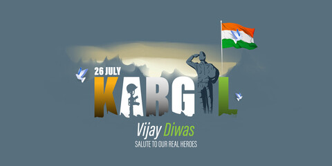 Vector illustration for Kargil Vijay Diwas banner