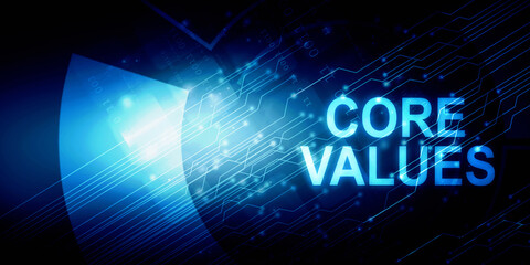 2d illustration core values responsibility ethics goals company concept