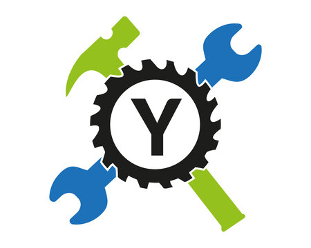 Y Gear logo vector full color template Icon