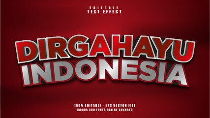 3D Dirgahayu Indonesia Text Effect For Illustrator