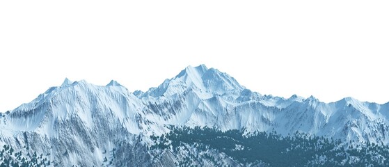 Snowy mountains Isolate on white background 3d illustration - 517299223