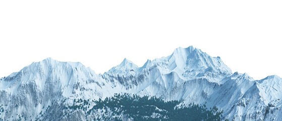 Snowy mountains Isolate on white background 3d illustration - 517299259