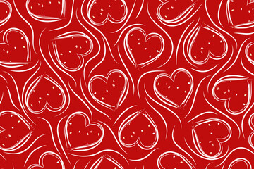 seamless pattern with red hearts