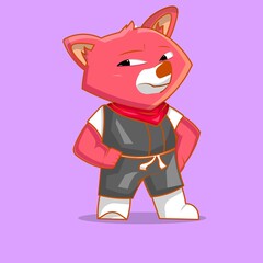 Premium vector l cute and cool fox character design. icon design. business design.