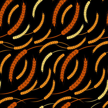 Seamless pattern ears of wheat on a background