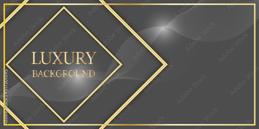 Poster graphics design luxury gray with gold line pattern texture with shiny ornament gold vector backgroun