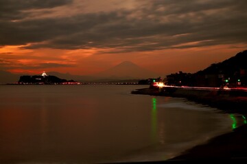 富士山の夕景
