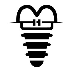 Dental, dentist, implant, tooth icon