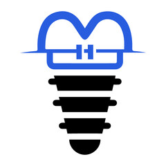 Dental, dentist, implant, tooth icon