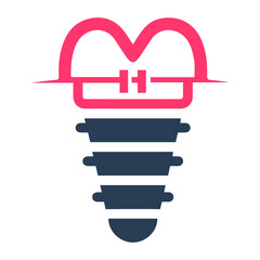 Dental, dentist, implant, tooth icon