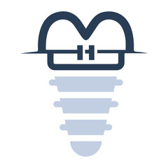 Dental, dentist, implant, tooth icon