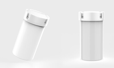 Packaging of tablets and pills isolated on white background. 3d illustration