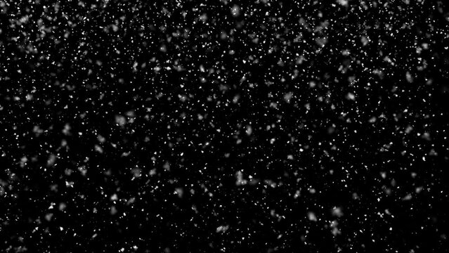 snowfall overlay, black background - winter, slowly falling snow effect - green screen