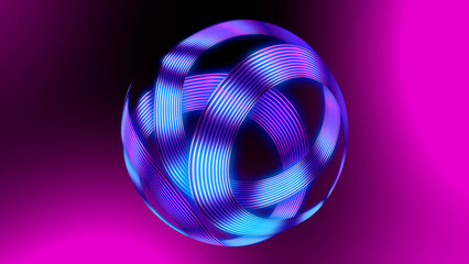 Abstract gradient magenta background with sphere