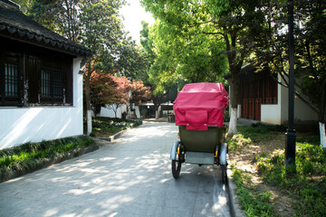 Rickshaws on the streets of Suzhou ancient town