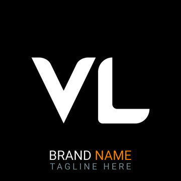 VL Letter Logo design. black background.