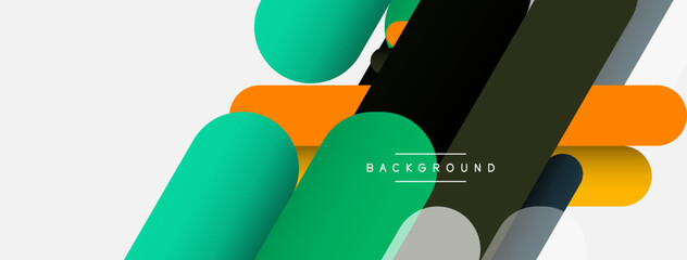 Overlapping round shapes and lines background. Vector illustration for wallpaper banner background or landing page