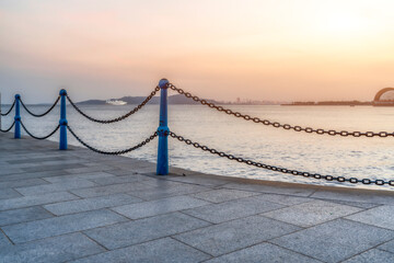 Modern bridge building in Qingdao, China