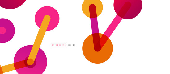Abstract background. Round dots connected by lines. Trendy techno business template for wallpaper, banner, background or landing
