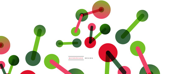 Abstract background. Round dots connected by lines. Trendy techno business template for wallpaper, banner, background or landing