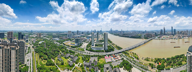 Astonishing view of Pazhou area in Guangzhou city