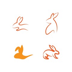 Obraz premium simple and elegant rabbit logo vector template