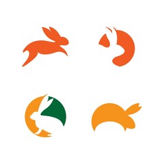 simple and elegant rabbit logo vector template