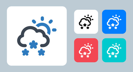 Snowflake icon - vector illustration . Snowflake, Weather, Snow, Cloud, Forecast, Winter, Sun, Day, cold, ice, Climate, line, outline, flat, icons .