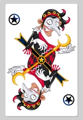 Tuinposter Cartoon Joker for playing cards. Vector illustration.  © ddraw