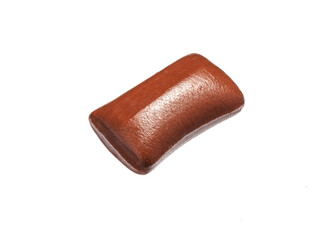 Chocolate praline with calamel isolated on white