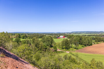 Burnt alum shale slope in a beautiful landscape view