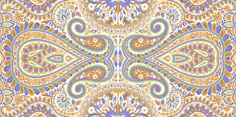 Seamless beautiful ethnic Paisley pattern silky allover design