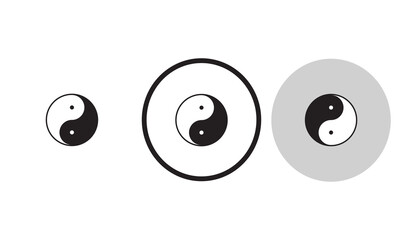  yin yang icon black outline for web site design 
and mobile dark mode apps 
Vector illustration on a white background
