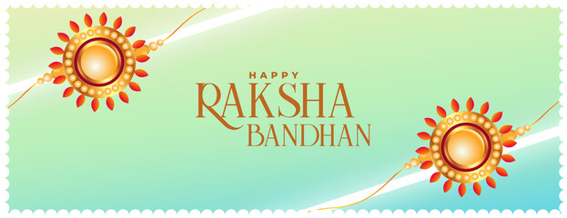 beautiful raksha bandhan traditional banner with rakhi design
