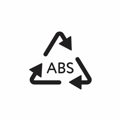 Plastic recycle symbol ABS 9 icon. Plastic recycling code ABS 9