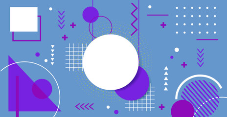 Abstract geometric background. Bauhaus, Memphis minimalist retro poster graphic vector illustration.