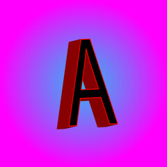 a letter A that looks 3 dimensional