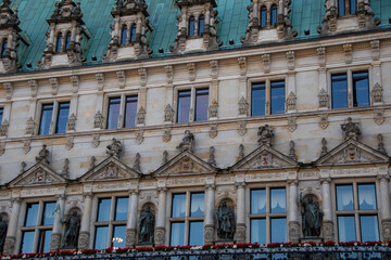The facade of the town hall of Hamburg