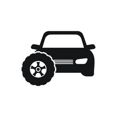 Car with Spare Tire symbol design. Can be used for web and mobile