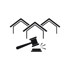 Real estate auction concept - Flat and isolated illustration icon with minimal and modern design