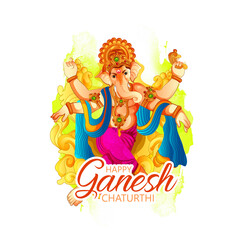 Fototapeta na wymiar illustration of Lord Ganpati for Happy Ganesh Chaturthi Indian festival 