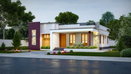 Fototapeta premium 3d illustration of a newly built luxury home