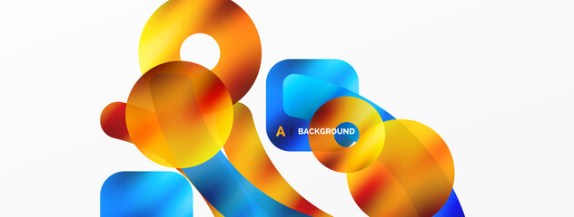 Metallic shiny geometric surfaces, round shapes and circles. Digital web futuristic template for wallpaper, banner, background, card, book Illustration, landing page