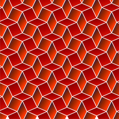 seamless pattern with 3d cubic wallpaper in red and orange Abstract geometric endless pattern. use wall and interior..