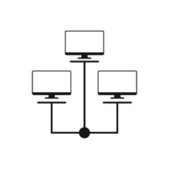 database, distributed, connection, network, computer Glyph Icon
