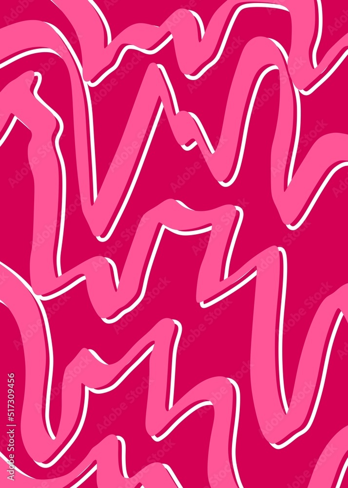 Poster abstract background with cute wavy line pattern