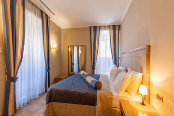 Interior of a luxury hotel bedroom