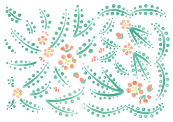 手描きの葉モチーフ