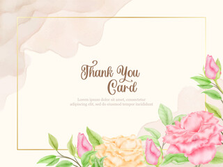 Beautifull Wedding Invitation Card Watercolor Floral Template
